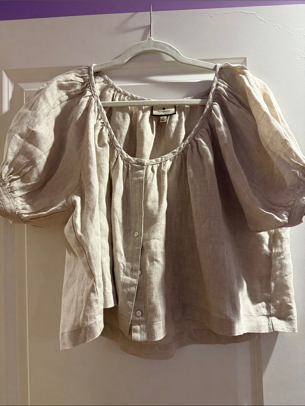 Tuckernuck Tully top natural linen